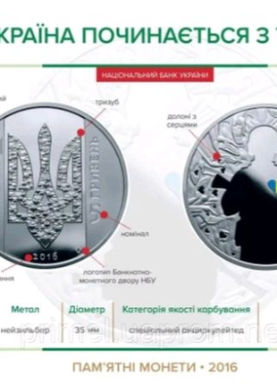 Монета нбу "україна починається з тебе"