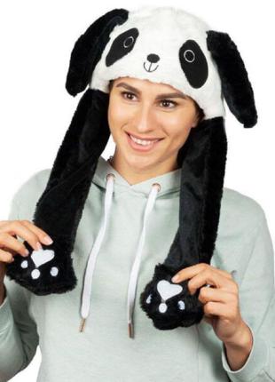 Карнавальна шапка з підсвічуванням: панда з піднімаються вухами2 фото