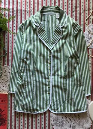 Шикарный легкий пиджак в полоску хлопок размер 38
