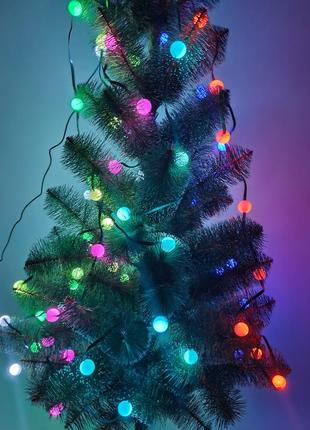 Світлодіодні гірлянди на ялинку 64 лампи. кольорові гірлянди новорічна. гірлянди від мережі. led гірлянда для ялинки