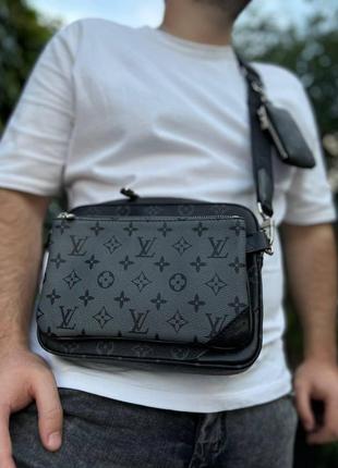 Чоловіча сумка через плече лочки вінон стильна сумка-месенджер 3 в 1 louis vuitton, класична щоденна3 фото