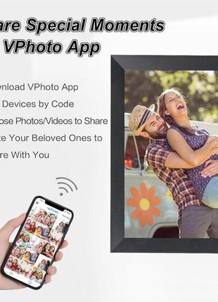 Сток без пакування 15-дюймова цифрова фоторамка wifi - fullja smart digital picture frame, повна функція3 фото