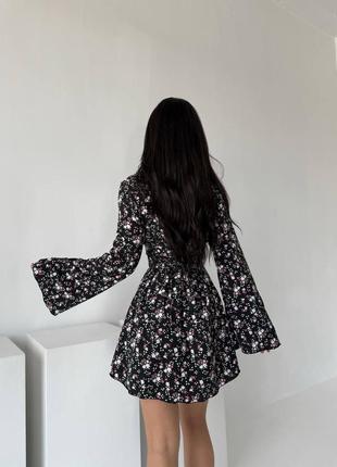 Плаття летние женское мини цветочное3 фото
