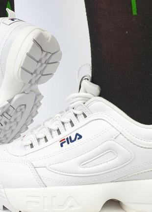 Женские кроссовки белые fila disruptor 2 white. весенние кроссовки для женщин белые фила дисраптор 21 фото