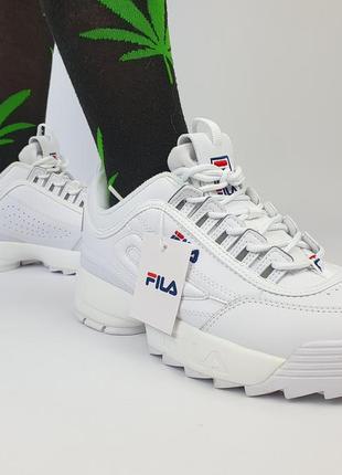 Женские кроссовки белые fila disruptor 2 white. весенние кроссовки для женщин белые фила дисраптор 23 фото