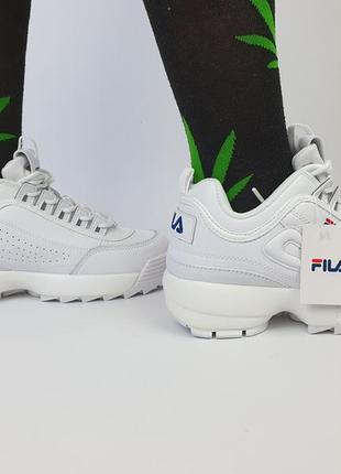 Женские кроссовки белые fila disruptor 2 white. весенние кроссовки для женщин белые фила дисраптор 28 фото