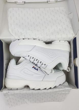 Женские кроссовки белые fila disruptor 2 white. весенние кроссовки для женщин белые фила дисраптор 26 фото