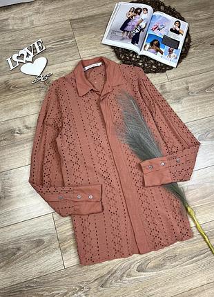 Zara studio крутезна подовжена рубашка з прошви