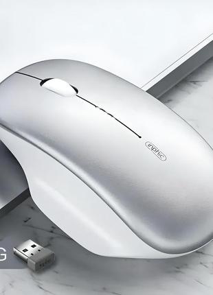 Мышь беспроводная inphic m1 с подключением usb 2.4ггц, аккумулятором, 2400 dpi, серебро