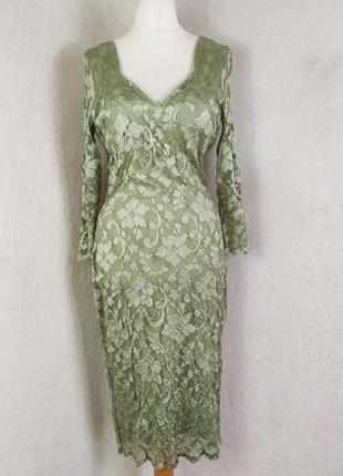 Шикарное платье с кружевом, указано р. 16.2 фото