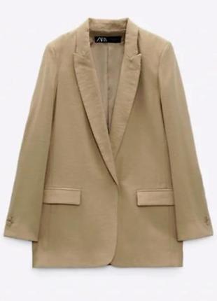 Женский блейзер открытый пиджак из атласа nwt zara бежевый размер xxl 7901/436