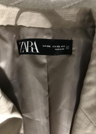 Женский блейзер открытый пиджак из атласа nwt zara бежевый размер xxl 7901/4366 фото