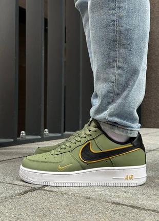 Кроссовки nike force olive gold black6 фото