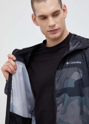 Куртка вітровка columbia flash challenger™ black camo4 фото