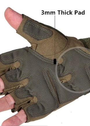 Військові тактичні рукавиці на половину пальця green.4 фото