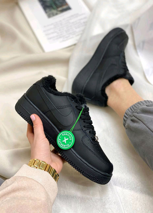 Кросівки 🔥nike air force black fur🔥