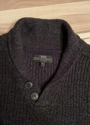 Бомбезная тёплая кофта, свитер, реглан иссиня-чёрного цвета (великобритания🇬🇧)2 фото