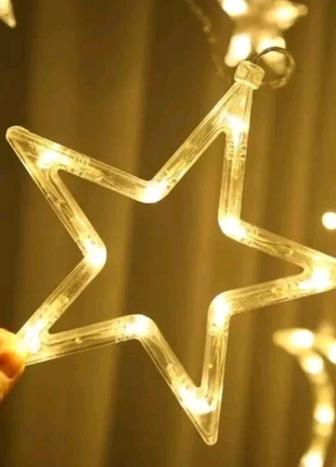 Гирлянда штора xmas с формами колокольчики 12 pcs light белый теп