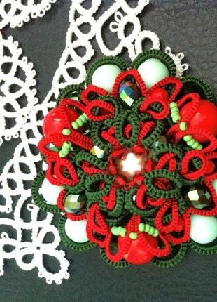 Брошка 'полуничне літо' фріволіте, анкарс