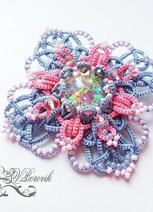 Кружевная брошь фриволите анкарс "восточная сказка"