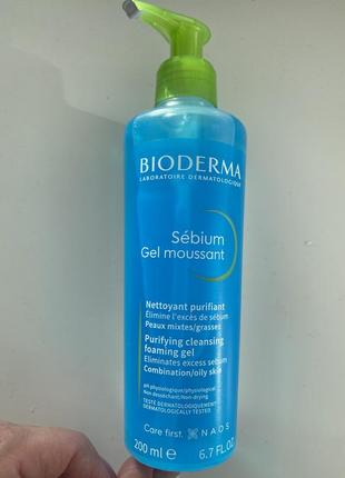 Очищающий гель bioderma sébium gel moussant 200мл1 фото