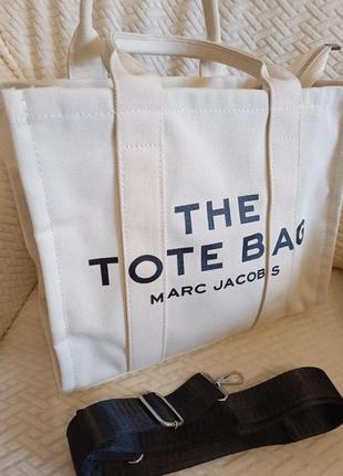 Marc jacobs the tote bag текстильна жіноча сумка з принтом.2 фото