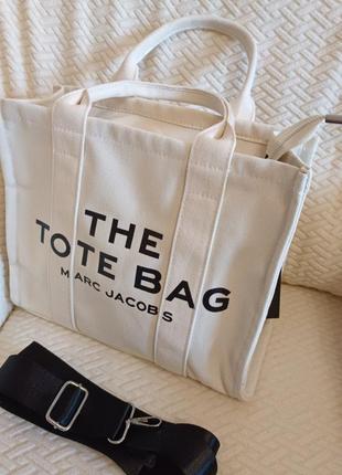 Marc jacobs the tote bag текстильная женская сумка с принтом.
