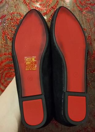 Женские замшевые черные туфли балетки лодочки  horoso4 фото