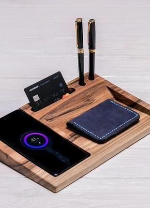 Беспроводное зарядное устройство qi charger зарядная станция зарядка для телефонов смартфонов с лого3 фото