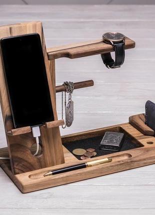 Дерев'яна підставка органайзер для телефона iphone apple смартфона годинника iwatch airpods ipad4 фото