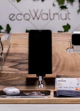 Підставка док станція тримач органайзер холдер докстанція для apple iwatch iphone airpods ipad лого