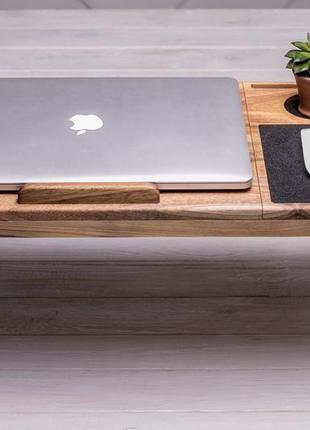 Підставка кулер столик органайзер для охолодження ноутбука планшета телефона смартфона в ліжко лого7 фото