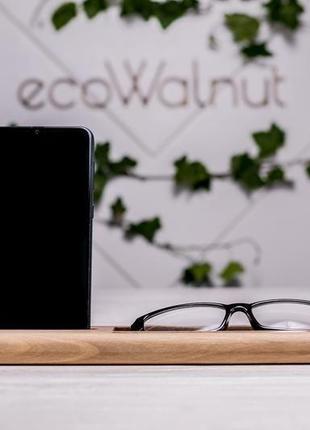 Настільний органайзер тримач докстанція для робочого столу з дерева для окулярів телефона iphone3 фото