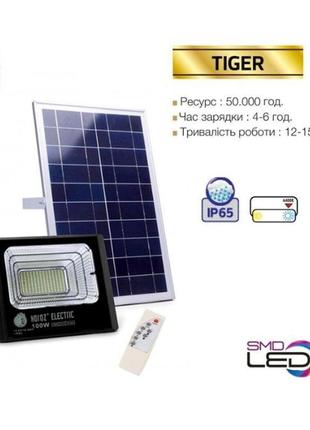 Прожектор світлодіодний із сонячною панеллю tiger 10, 25, 40, 6..4 фото