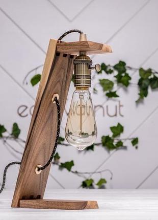 Настольная ретро лампа эдисона из дерева прикроватный деревянный светильник для дома loft decor1 фото