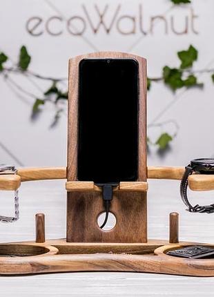 Настольный органайзер подставка холдер держатель докстанция аксессуар для телефона часов колец очков