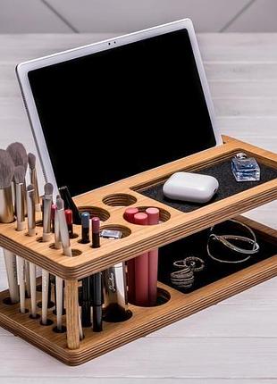 Органайзер косметичка холдер для макияжа кисточек косметики бижутерии украшений девушки с логотипом