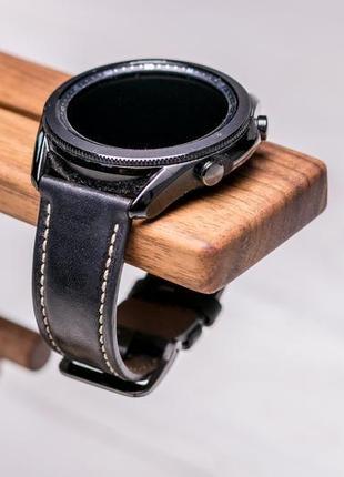 Якісна підставка органайзер з дерева на робочий стіл з логотипом для телефона годинників окулярів2 фото
