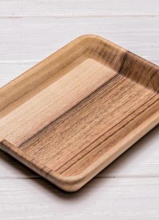 Піала тарілка дерев'яна кухонна піалка для продуктів кухні їжі з дерева з гравіюванням логотипом5 фото