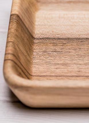 Піала тарілка дерев'яна кухонна піалка для продуктів кухні їжі з дерева з гравіюванням логотипом4 фото