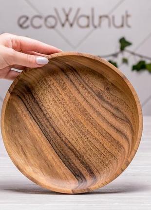 Салатниця тарілка дерев'яна кухонна піалка піала для продуктів кухні їжі з дерева з логотипом