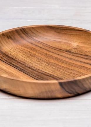Салатница тарелка деревянная кухонная пиалка пиала для продуктов кухни еды из дерева с логотипом3 фото