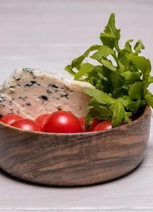 Салатник салатниця тарілка піалка кухонна дерев'яна для кухні їжі з дерева з логотипом ручної роботи