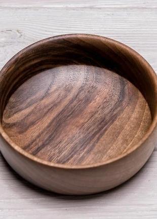 Салатник салатниця тарілка піалка кухонна дерев'яна для кухні їжі з дерева з логотипом ручної роботи3 фото