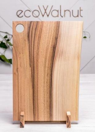 Доска кухонная деревянная досточка для кухни еды нарезки продуктов из дерева + логотип "живой край"2 фото