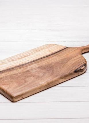 Доска кухонная деревянная досточка для кухни еды нарезки продуктов из дерева с логотипом "веточки"5 фото