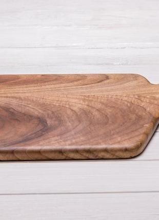 Доска кухонная деревянная досточка для кухни еды нарезки продуктов из дерева с логотипом "полотно"4 фото