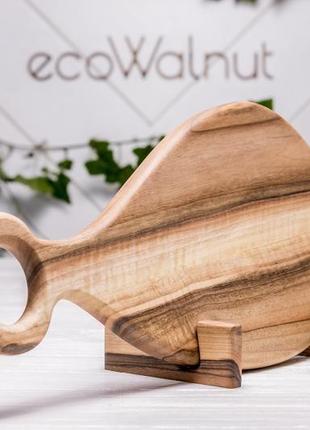 Доска кухонная деревянная досточка для кухни еды нарезки продуктов из дерева с логотипом "лопатка"