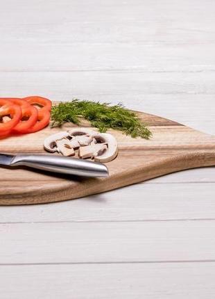 Дошка кухонна дерев'яна дощечка для кухні їжі нарізки продуктів з дерева з логотипом "лопатка"6 фото