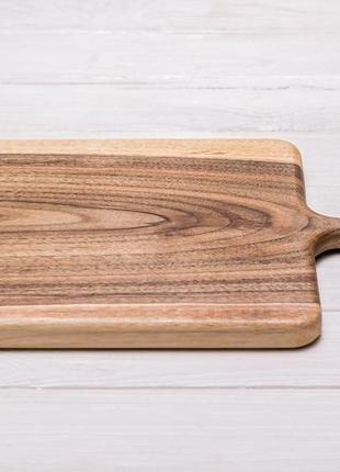 Доска кухонная деревянная досточка для кухни еды нарезки продуктов из дерева с логотипом "симметрия"2 фото